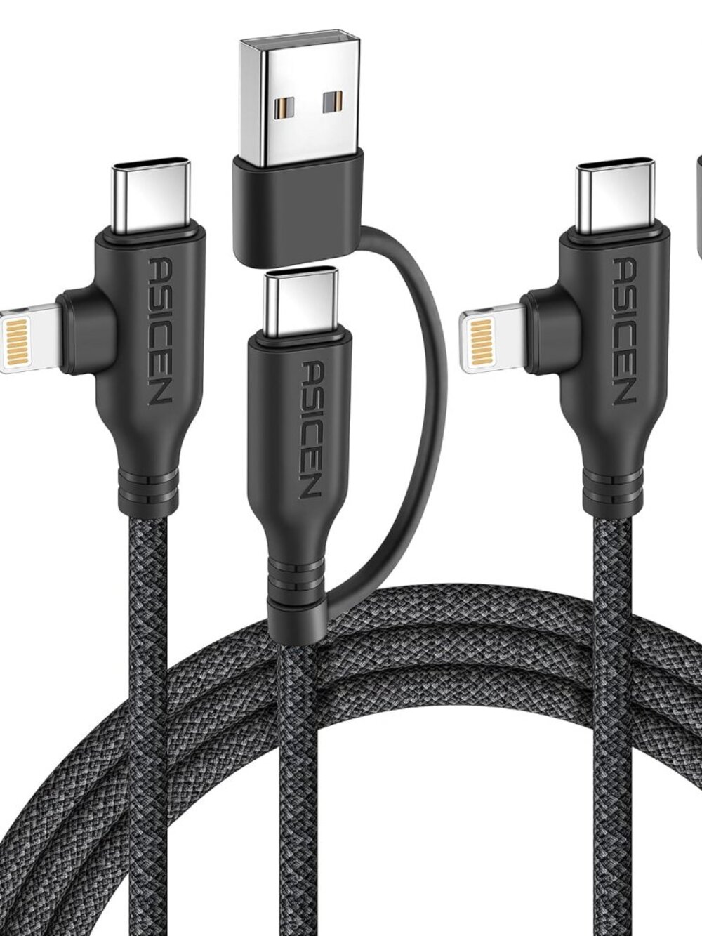 100W PD 2 in 2 Multi Charging Cable,6ft --2 packs